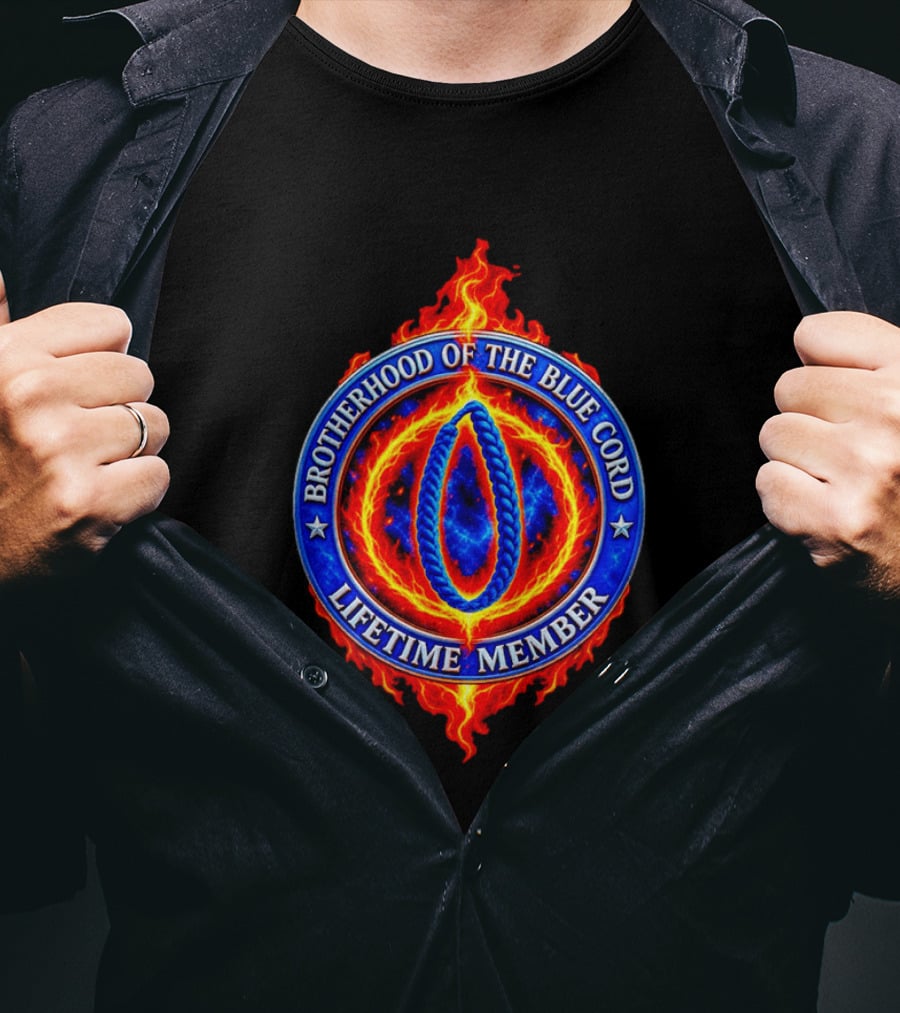 Brotherhood Of The Blue Cord Lifetime Member Fire Ring T-Shirt