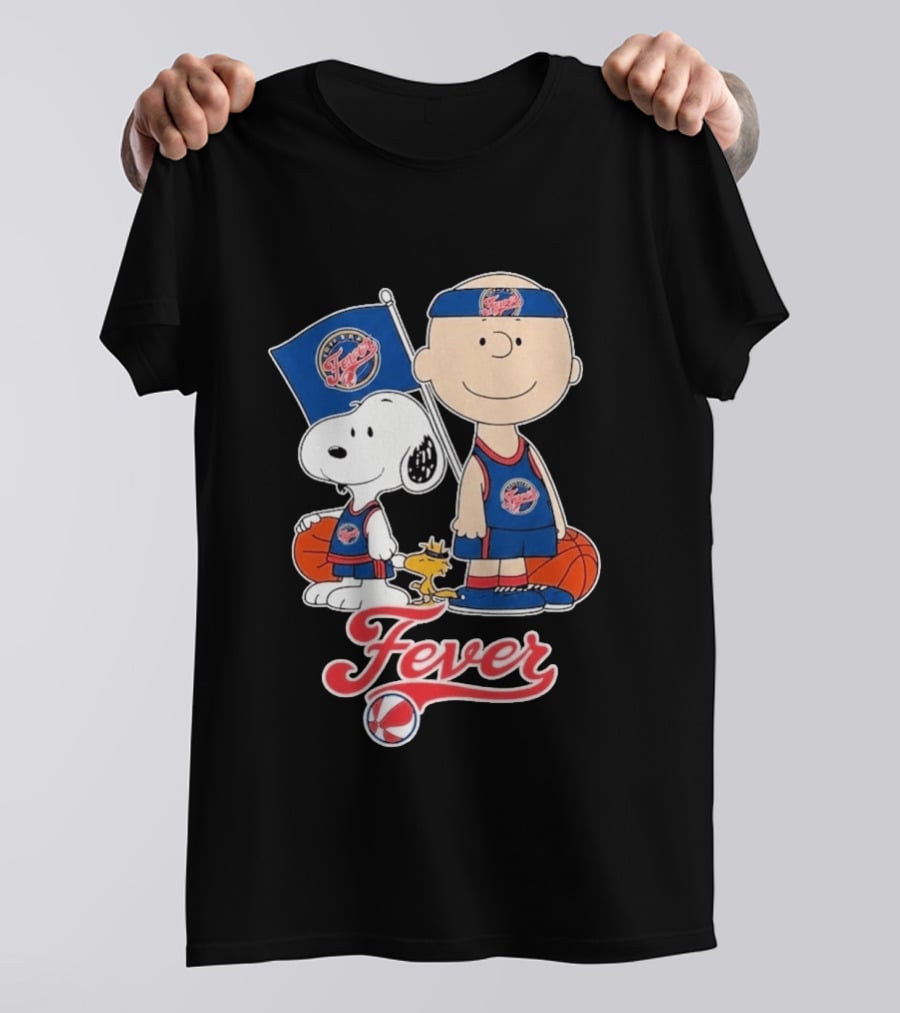 Indiana Fever Charlie Brown Snoopy WNBA Basketball Fever T-Shirt