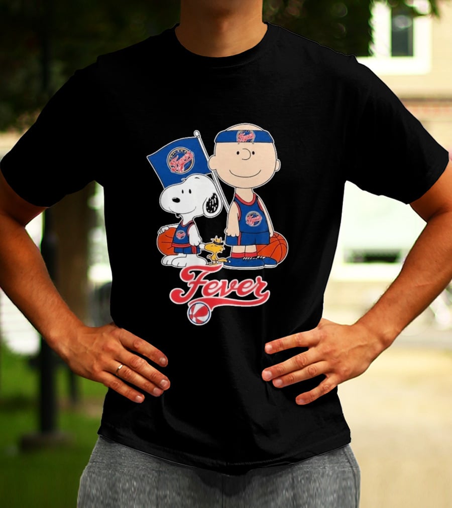 Indiana Fever Charlie Brown Snoopy WNBA Basketball Fever T-Shirt