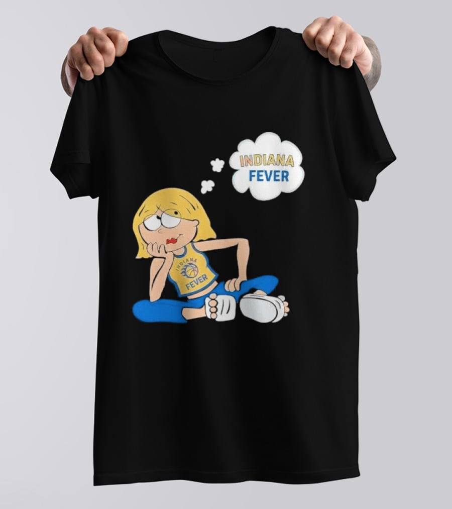 WNBA Indiana Fever Blonde Girl Cartoon Thought Bubble T-Shirt