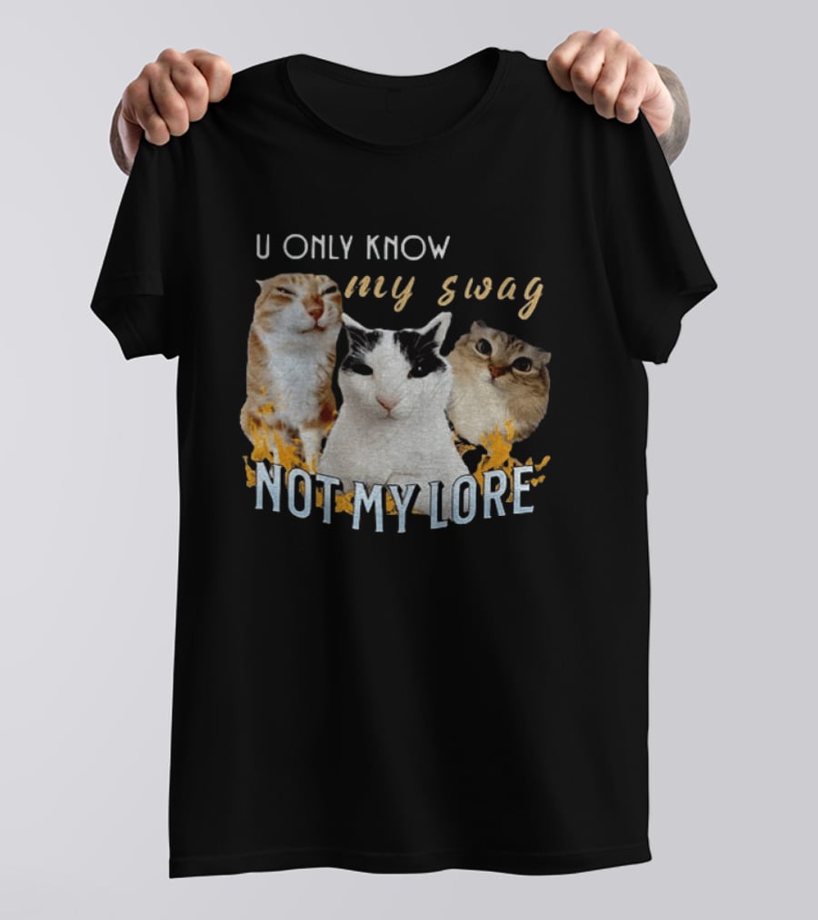 U Only Know My Swag Not My Lore Funny Cat Trio T-Shirt