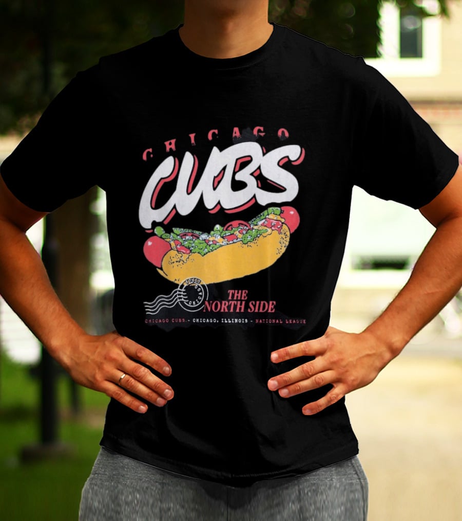 Chicago Cubs The North Side Hot Dog Chicago Illinois National League T-Shirt