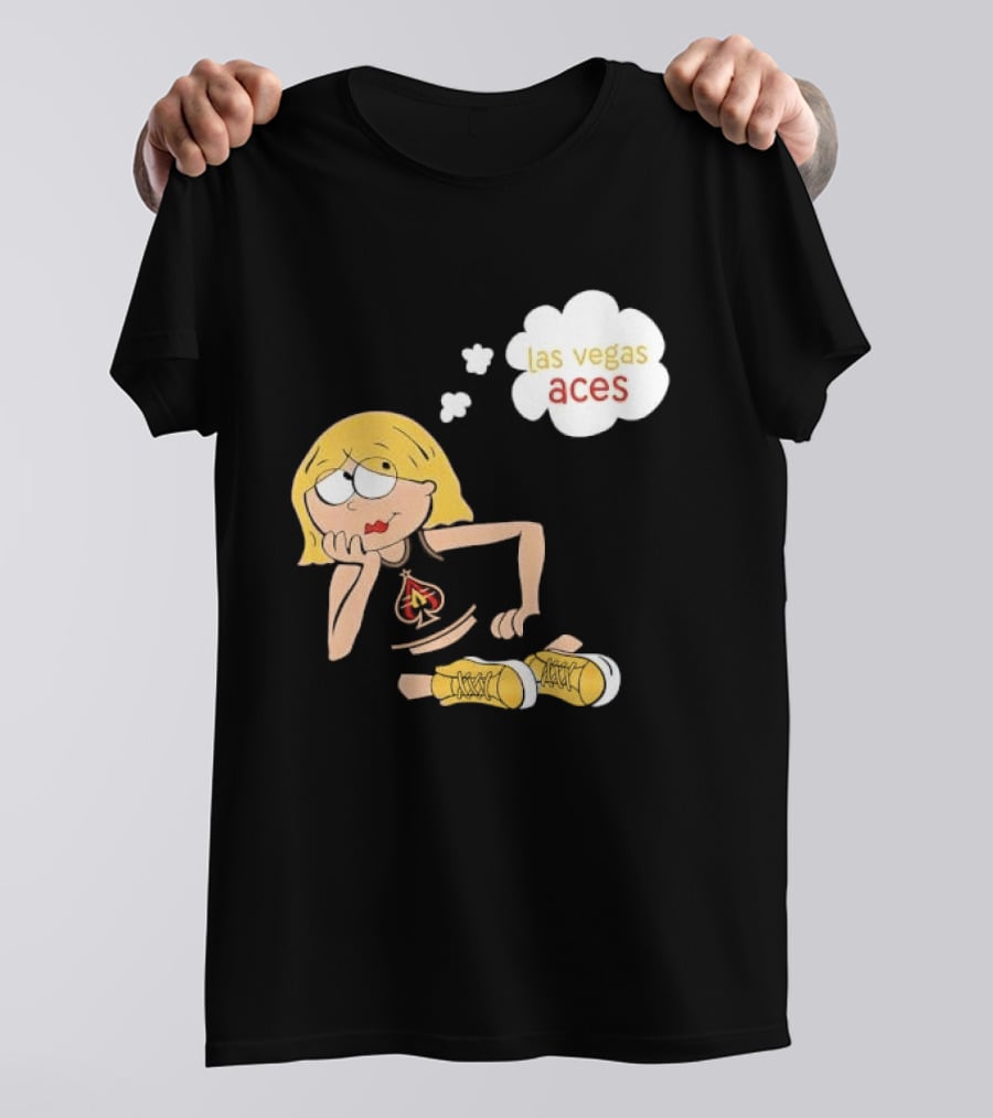 Las Vegas Aces WNBA Blonde Cartoon Girl Thought Bubble T-Shirt