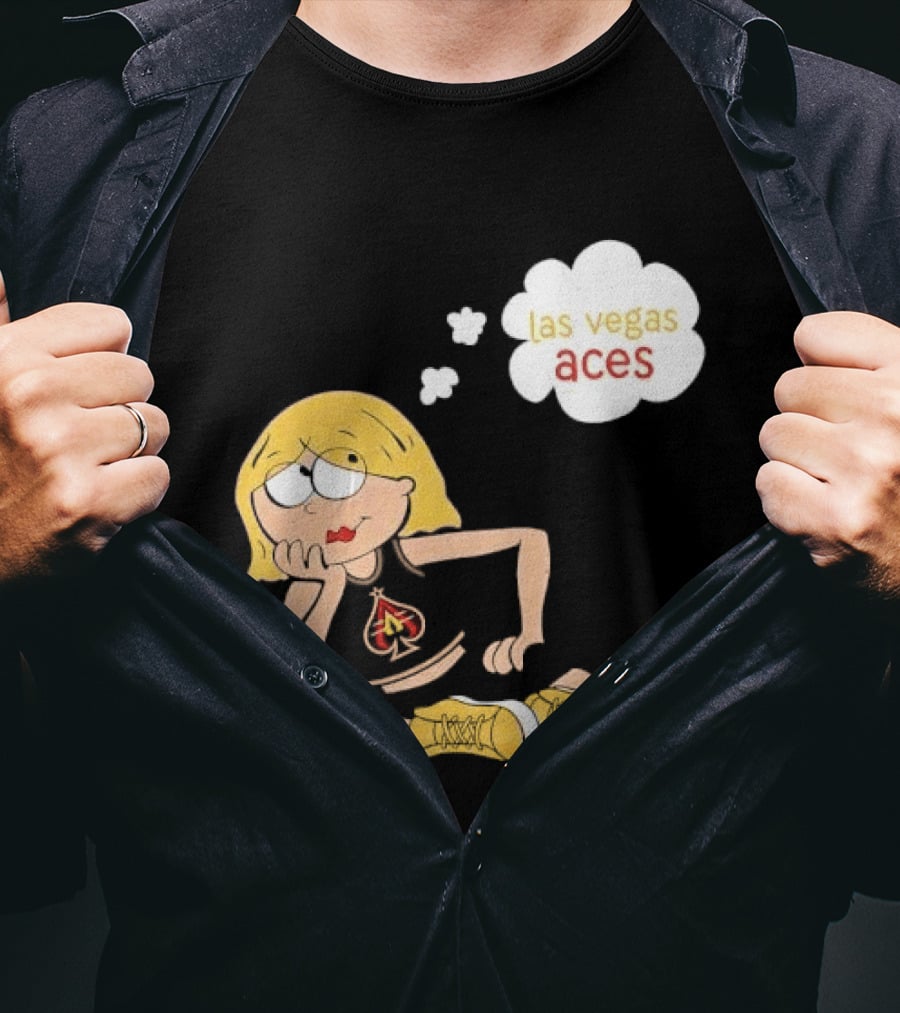 Las Vegas Aces WNBA Blonde Cartoon Girl Thought Bubble T-Shirt