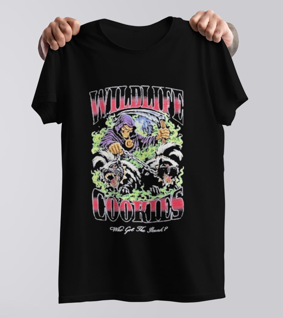 Wildlife Cookies Who Got The Skunk Character And Skulls T-Shirt
