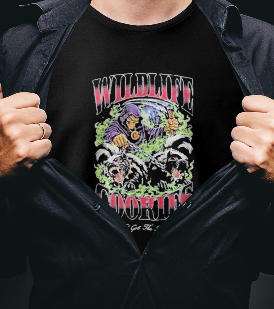 Wildlife Cookies Who Got The Skunk Character And Skulls T-Shirt