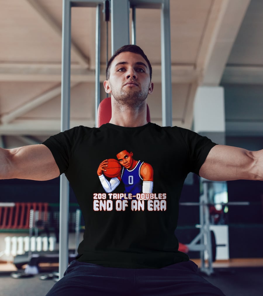 Russell Westbrook 209 Triple Doubles End Of An Era Basketball Legend Pixel T-Shirt