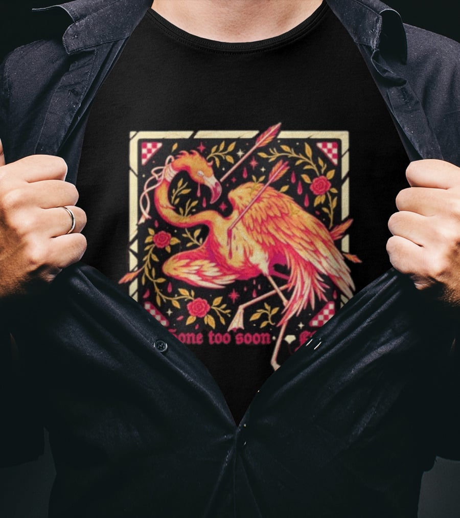 Flamingo Flim Flam Arrows Roses Gone Too Soon FF T-Shirt