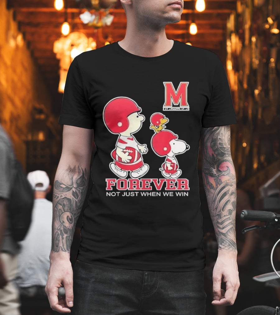 Charlie Brown And Snoopy Forever Loyalty Maryland Terrapins Fan T-Shirt