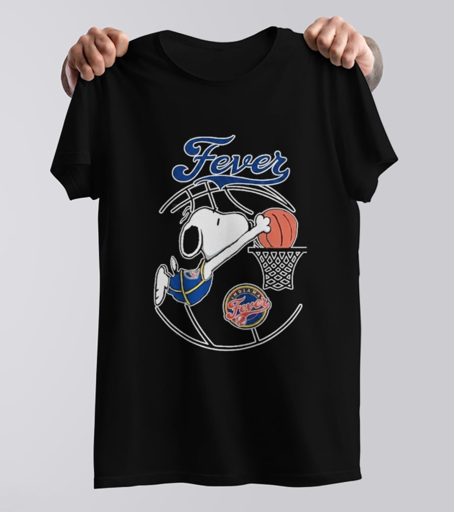 Snoopy Dunking Basketball Indiana Fever WNBA Peanuts T-Shirt