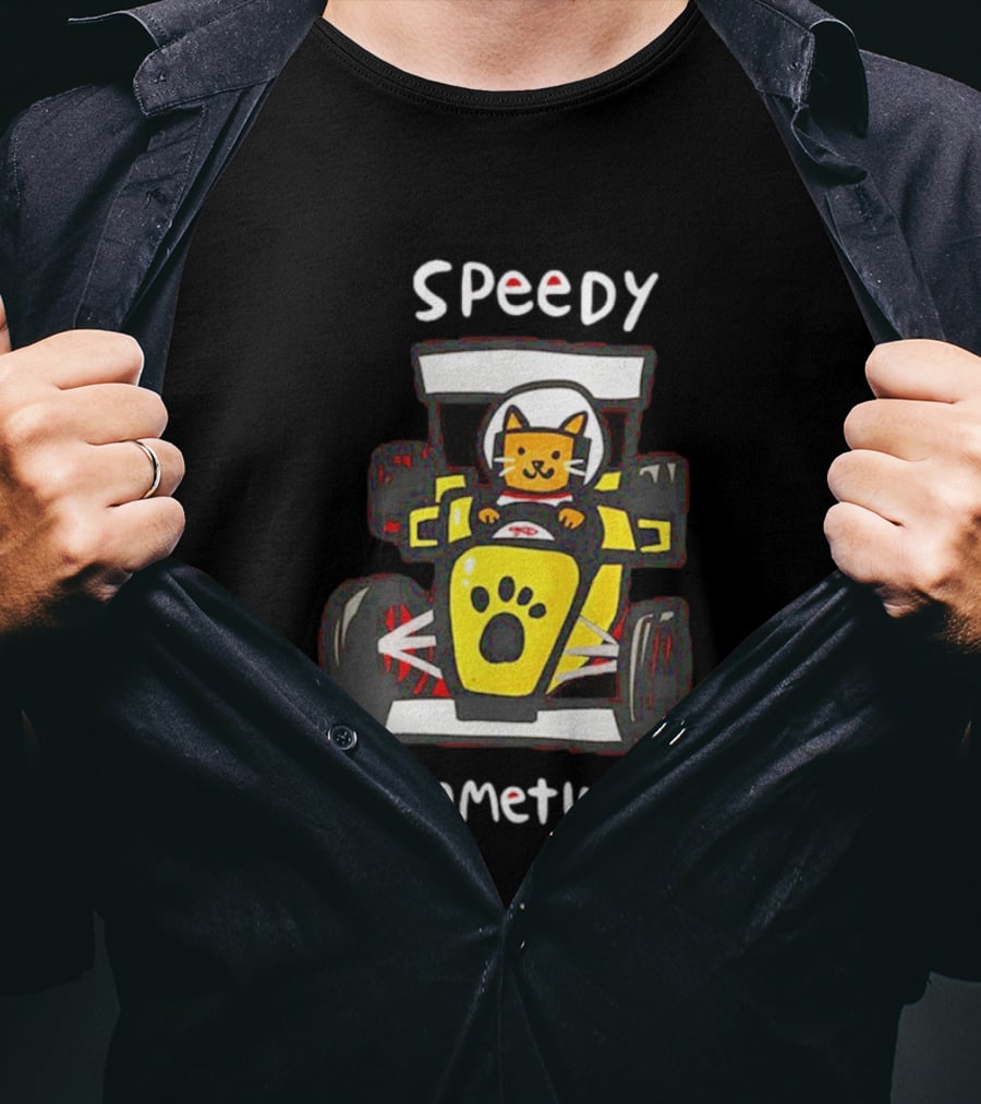 Speedy Sometimes Cat Racecar Paw Print Racing T-Shirt