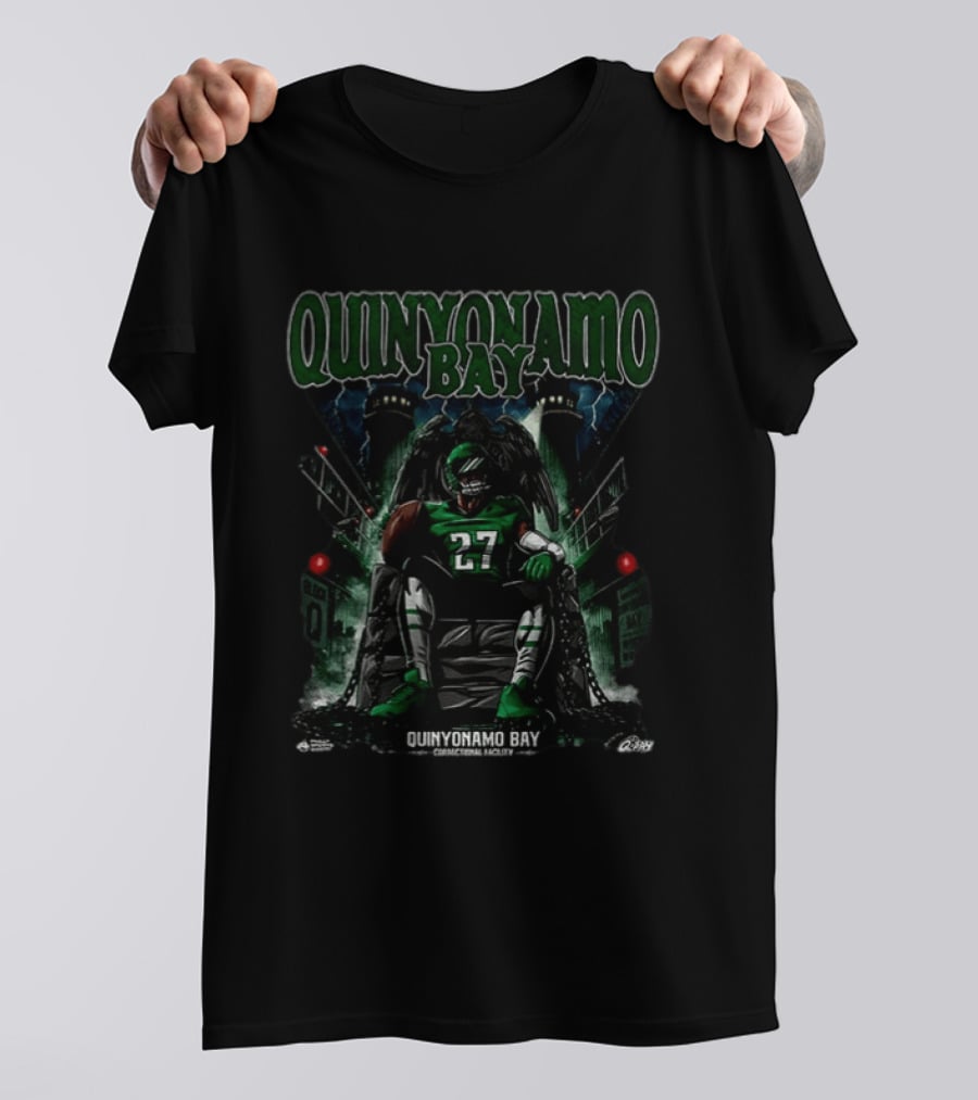 Quinyonamo Bay Philadelphia Eagles 27 Football Player Correctional Facility Mockup T-Shirt