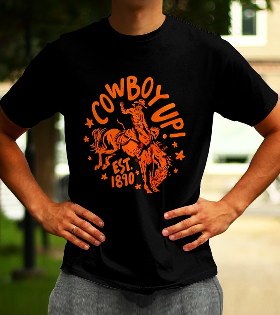 Cowboy Up Rodeo Bucking Bronco Est 1890 T-Shirt