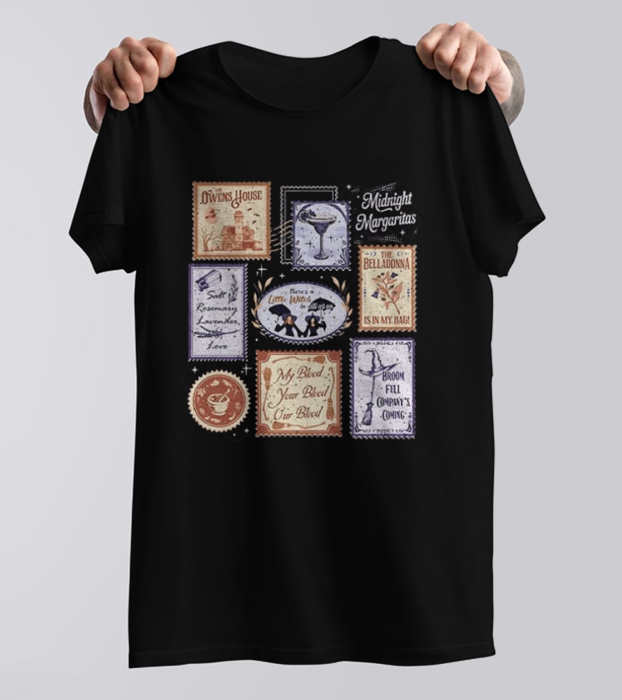 The Owens House Midnight Margaritas Salt Rosemary Lavender Spell Broom Fell Feels Like Little Witch Is In My Bag T-Shirt