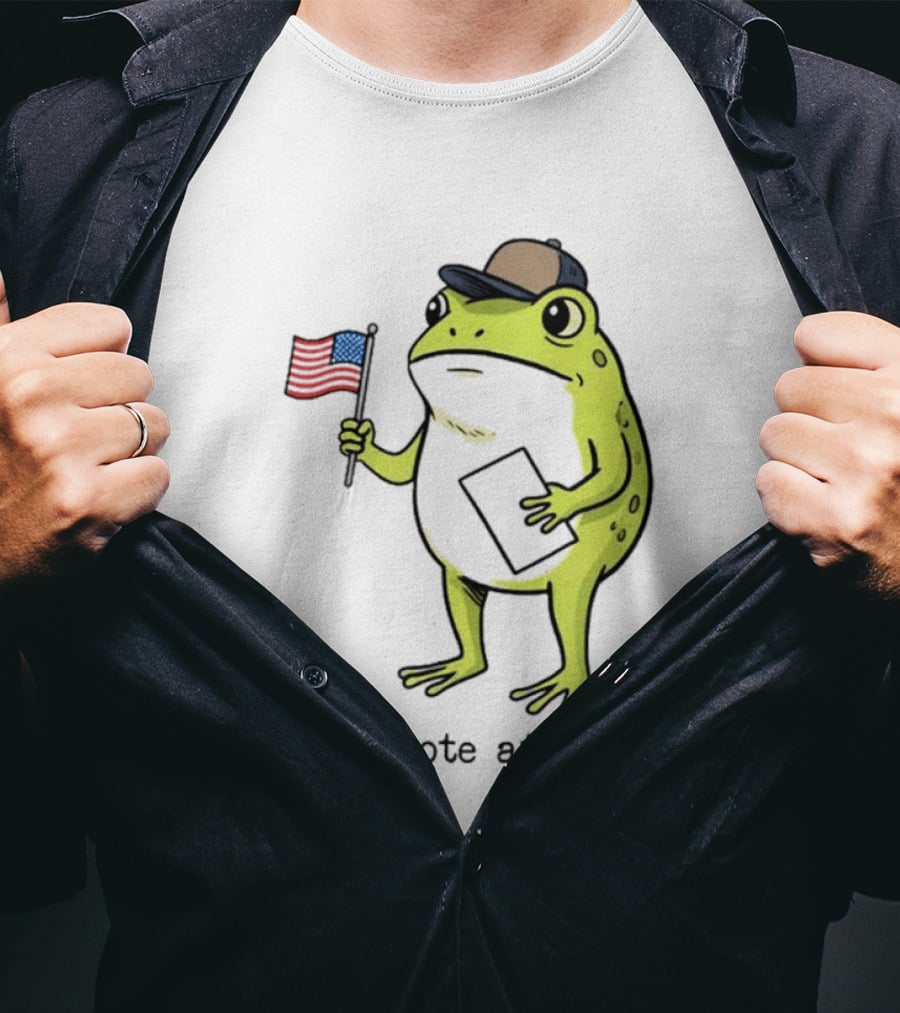 American Frog With Flag We Vote At Dawn T-Shirt