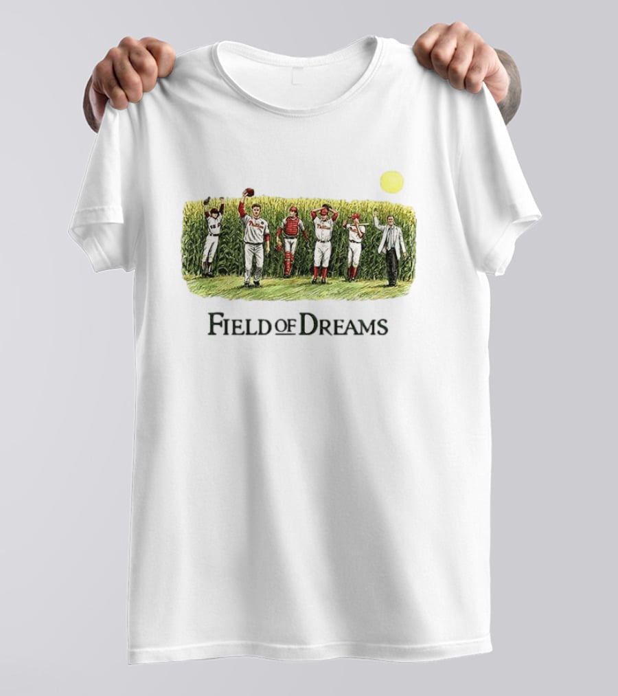 Philadelphia Phillies Baseball Go Phils Field Of Dreams Cornfield Players Scene T-Shirt