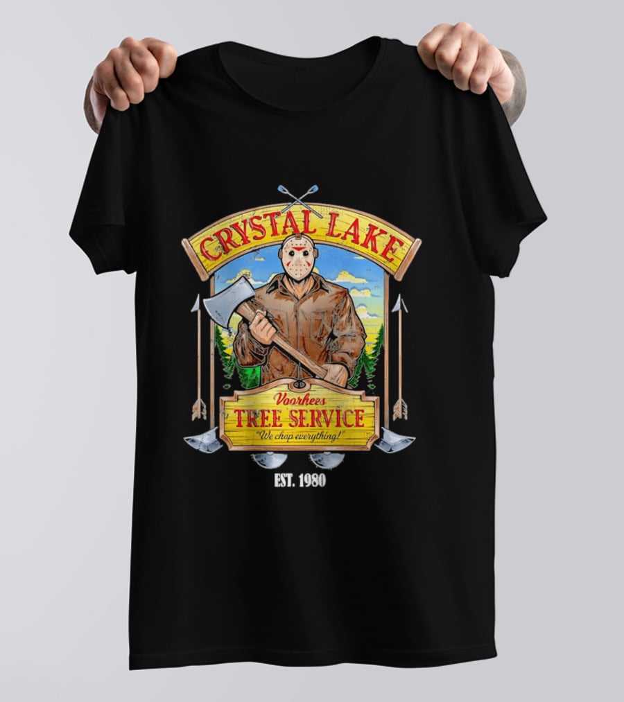 Crystal Lake Voorhees Tree Service We Chop Everything Est 1980 T-Shirt