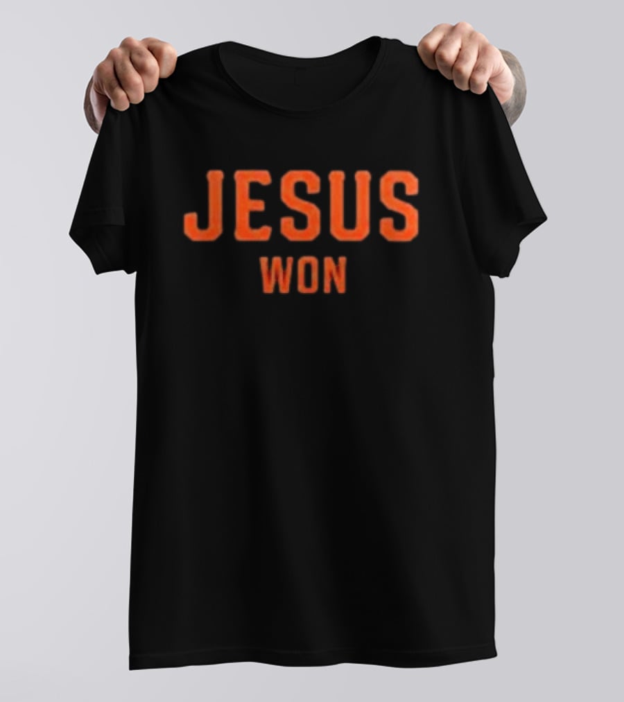 Giants Jesus Won San Francisco Orange Block Lettering T-Shirt