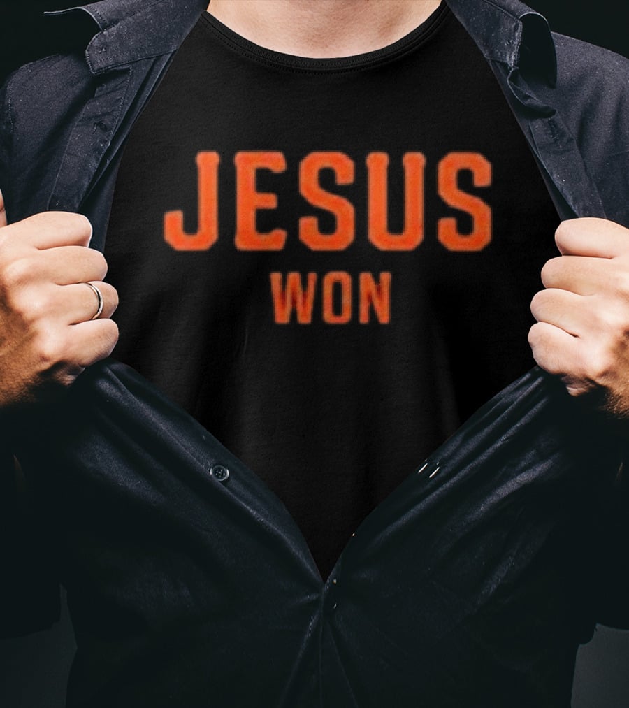 Giants Jesus Won San Francisco Orange Block Lettering T-Shirt