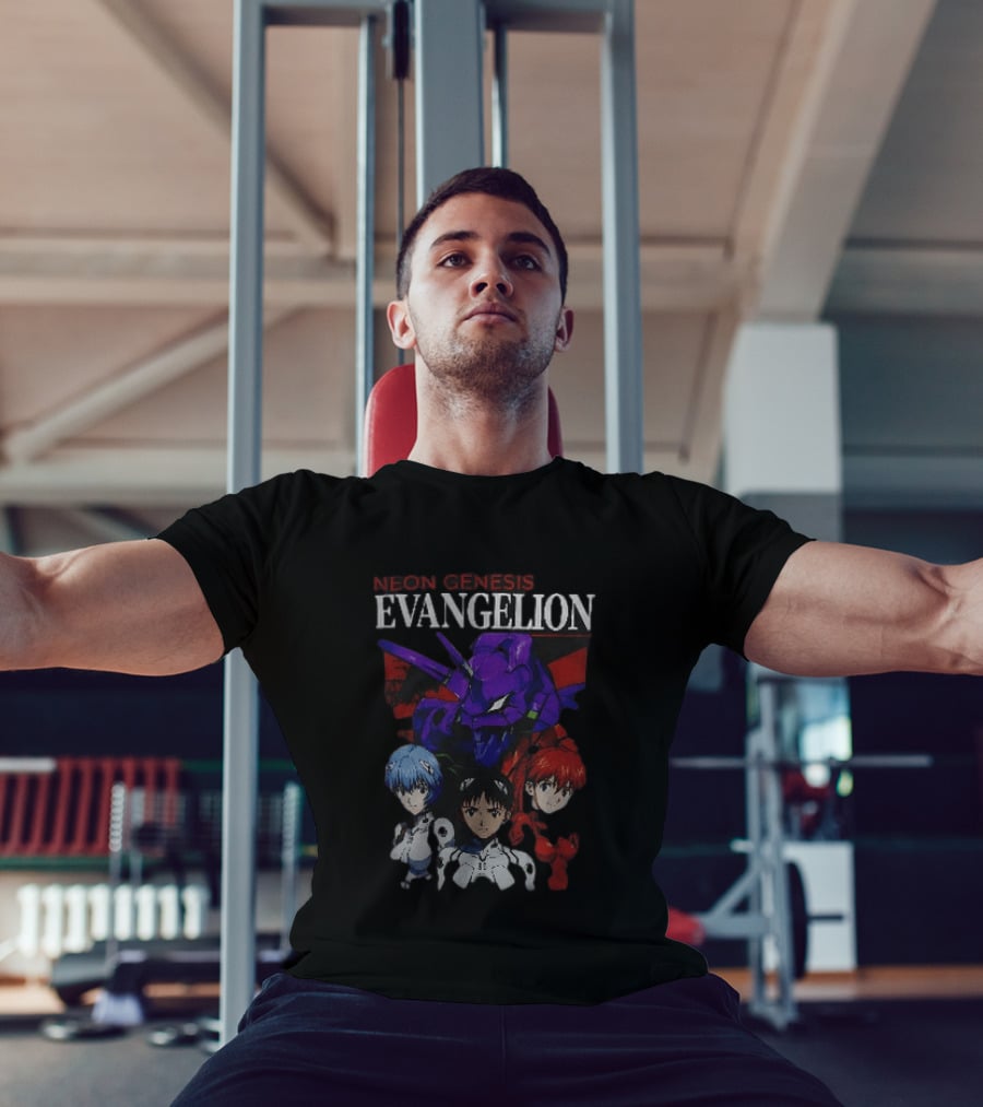 Neon Genesis Evangelion Rei Asuka Shinji With Unit 01 T-Shirt
