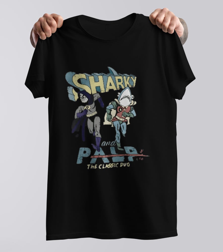 Sharky And Palp The Classic Duo Vintage Superhero T-Shirt