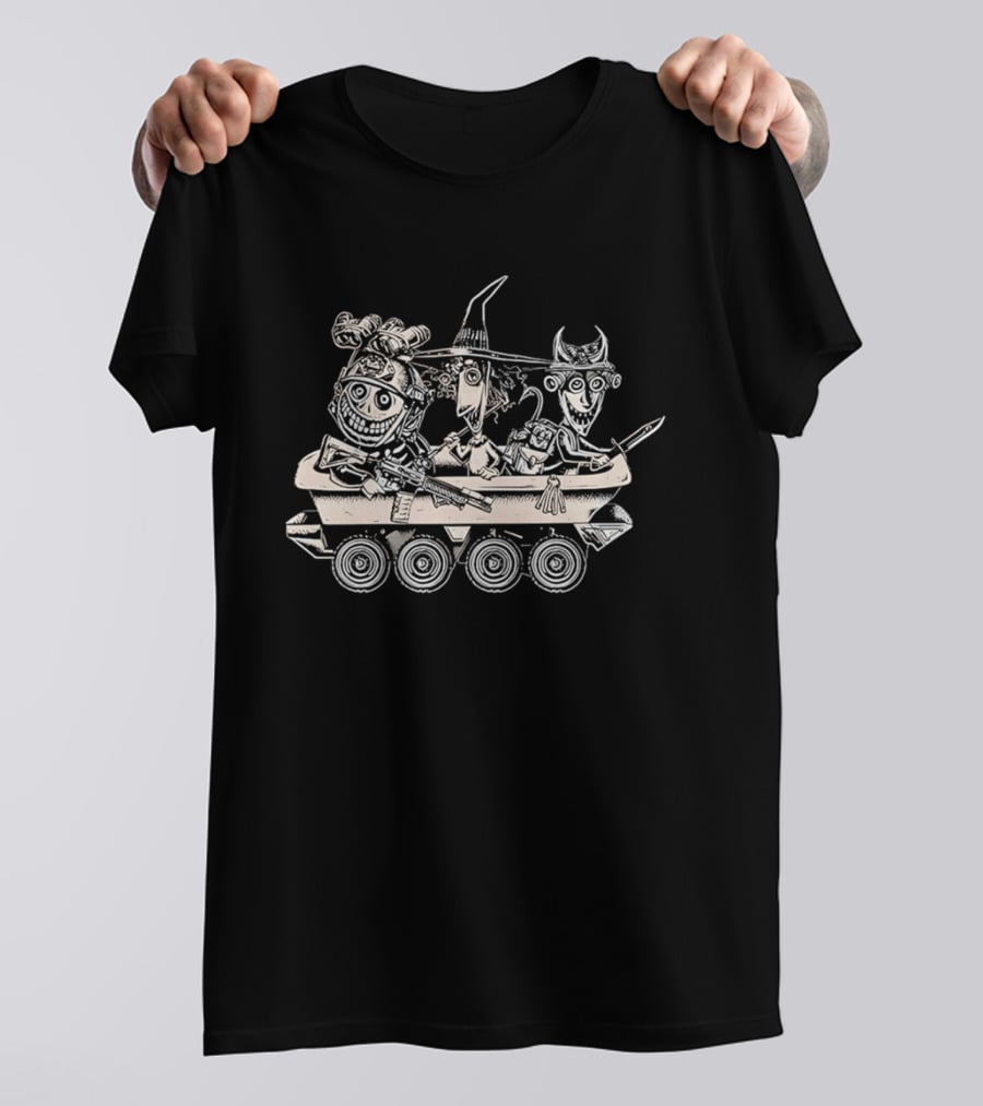 Tactical Nightmare Cartoon Characters Riding Armored Vehicle T-Shirt