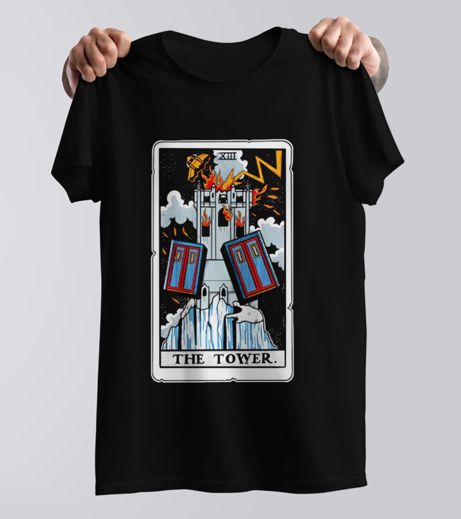 Doctor Who TARDIS Tarot Card Tower XIII T-Shirt