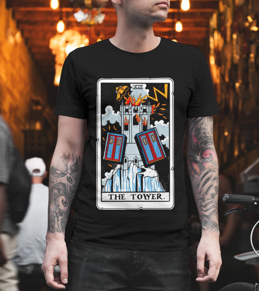 Doctor Who TARDIS Tarot Card Tower XIII T-Shirt