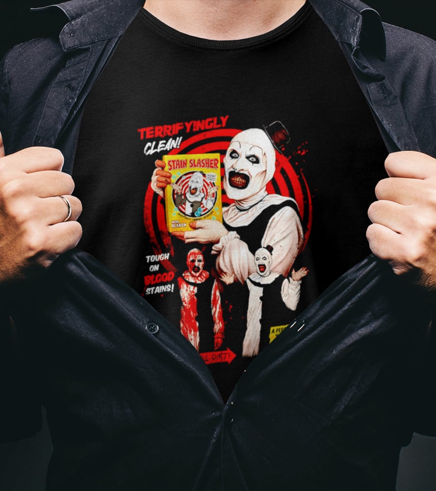 Terrifyingly Clean Stain Slasher Tough On Blood Stains No Joke Clown T-Shirt