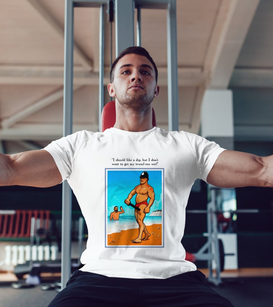 I Should Like A Dip But I Don't Want To Get My Truncheon Wet Beach Scene T-Shirt