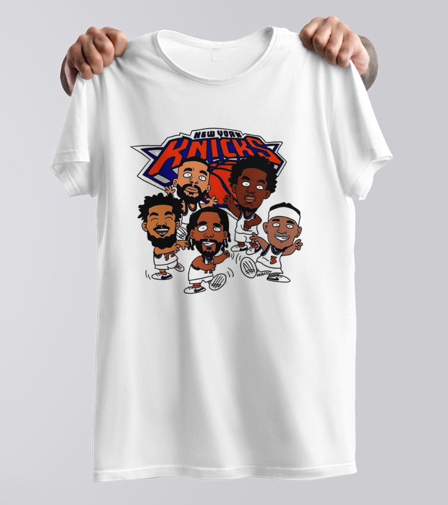 New York Knicks Champs 2026 NBA Players Cartoon Characters T-Shirt