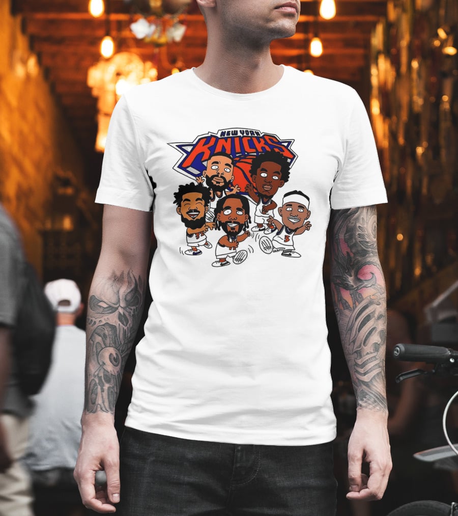New York Knicks Champs 2026 NBA Players Cartoon Characters T-Shirt