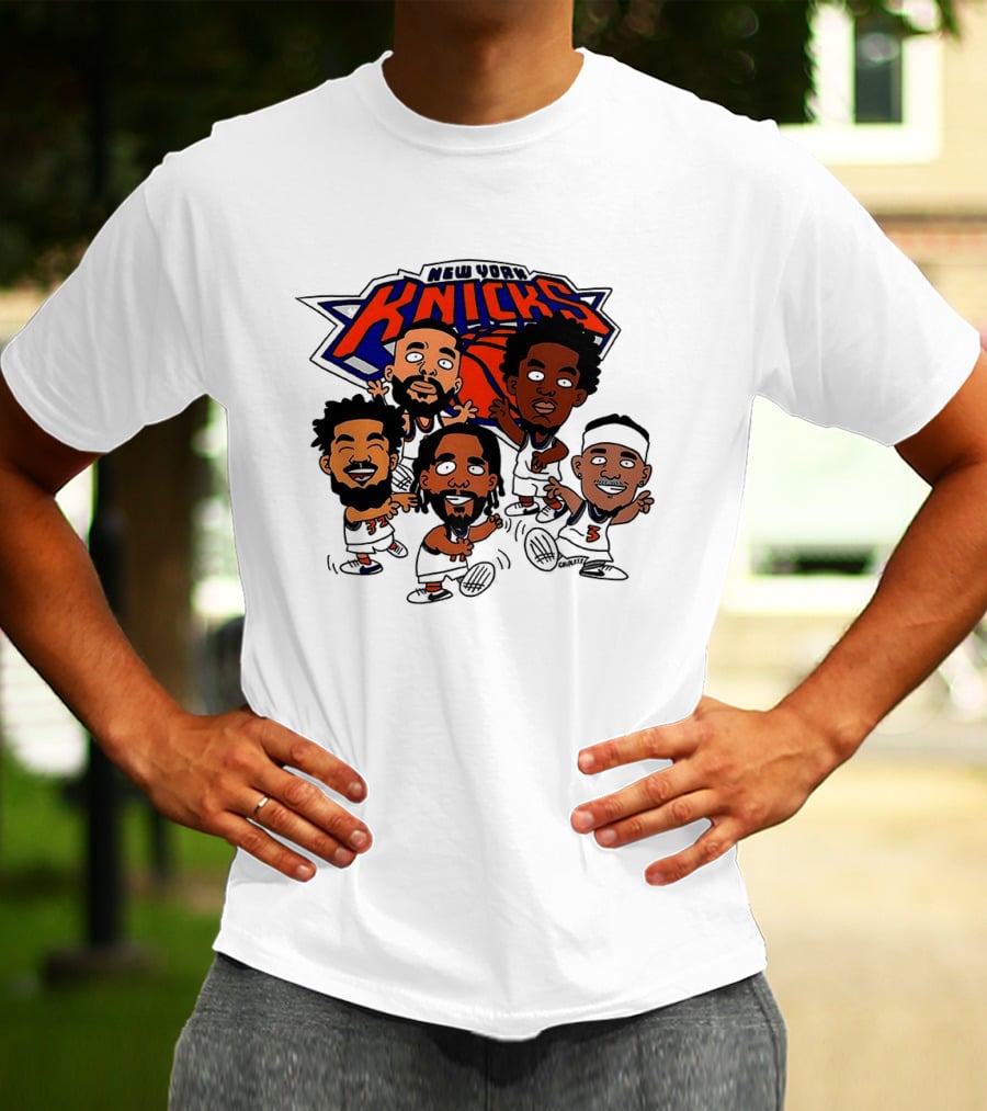 New York Knicks Champs 2026 NBA Players Cartoon Characters T-Shirt