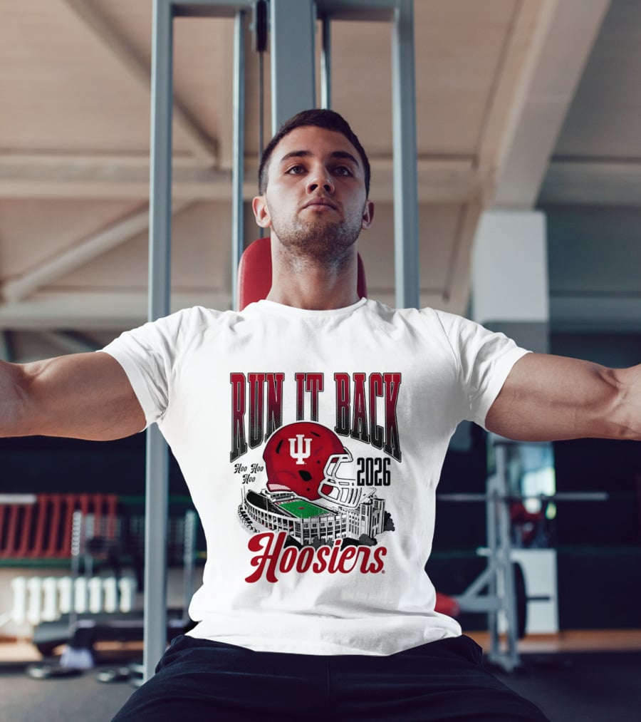 Run It Back Hoo Hoo Hoo 2026 Hoosiers Indiana University Football Stadium Helmet T-Shirt