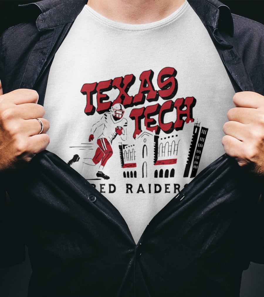 Texas Tech Red Raiders Football Player And Campus T-Shirt