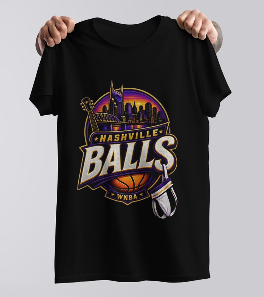 Nashville Balls WNBA Basketball Music City Skyline T-Shirt