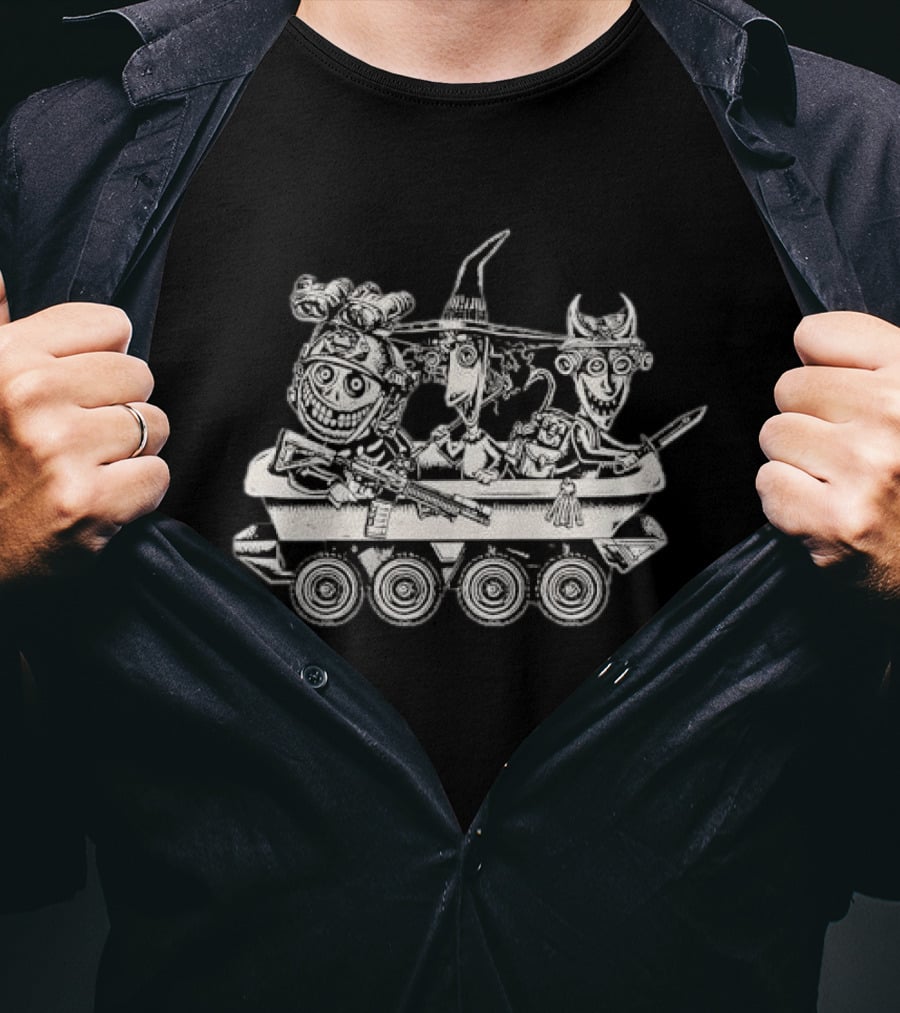Lock Shock Barrel Tactical Bathtub Tank Black White Cartoon T-Shirt