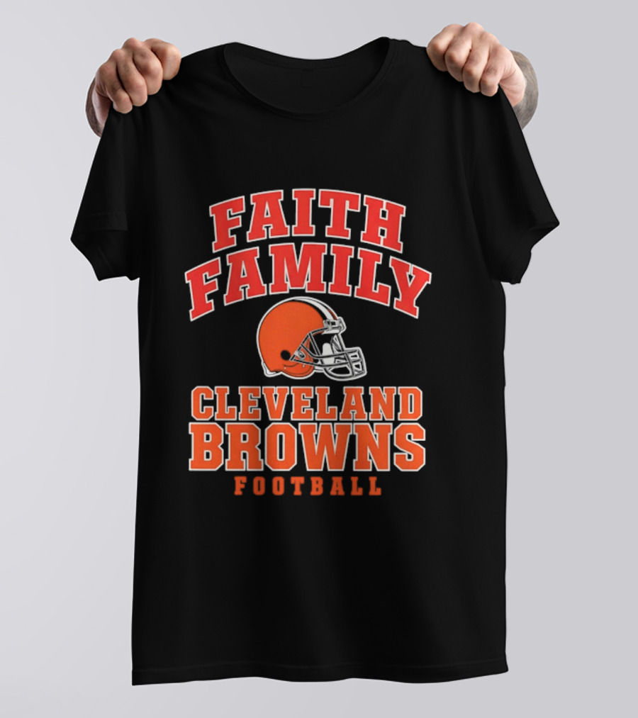 Faith Family Cleveland Browns Football Orange Helmet T-Shirt
