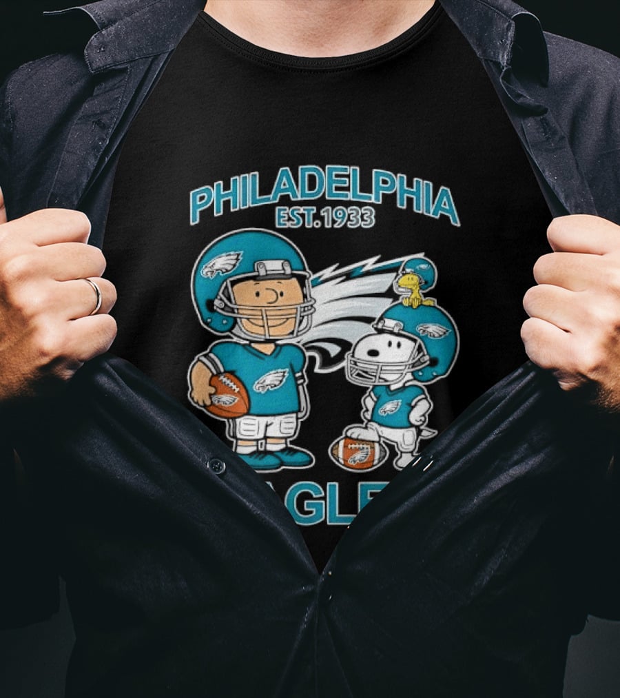 Philadelphia Eagles Est 1933 Characters Football Uniforms T-Shirt