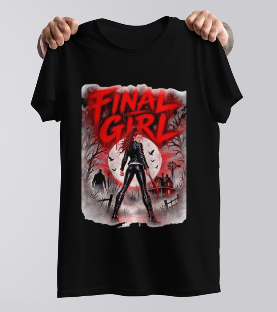 Final Girl Leather Jacket Bloody Bat Full Moon House T-Shirt