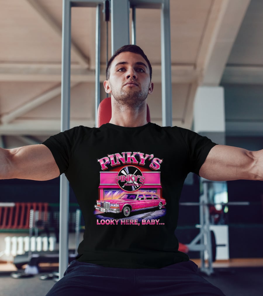 Pinky's Records And Discs Pink Limousine Looky Here Baby T-Shirt