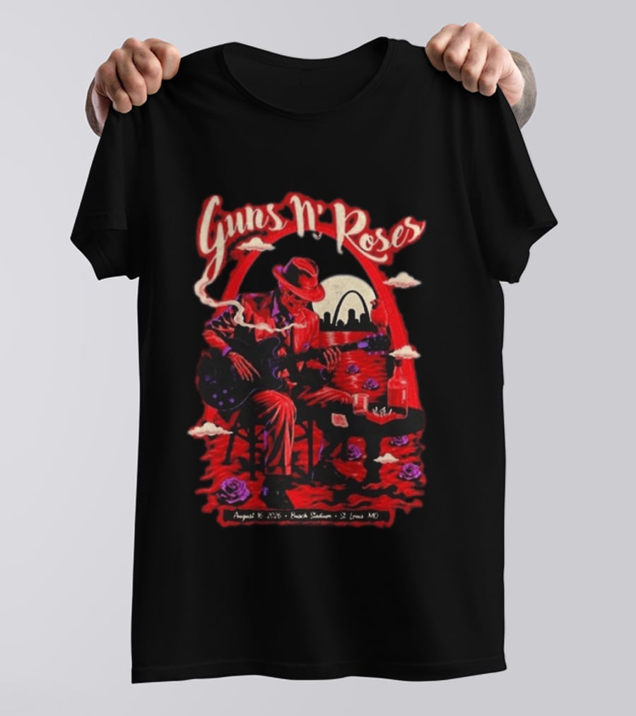 Guns N' Roses August 16 2026 St. Louis MO Busch Stadium Tour T-Shirt