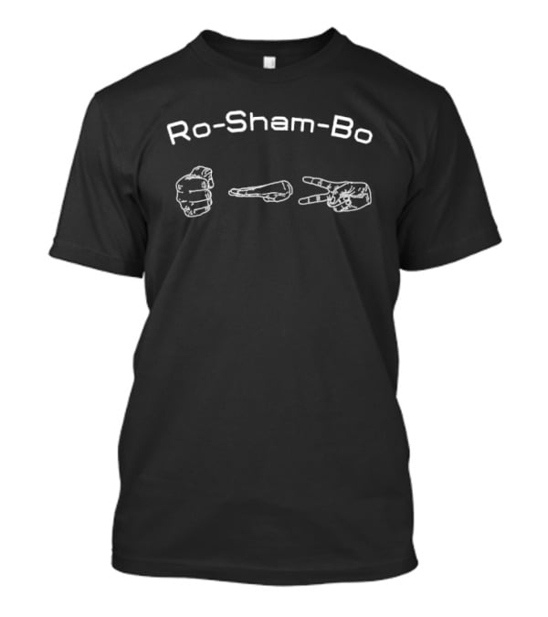 Ro Sham Bo Rock Paper Scissors Gesture Hands Line Sketch T-Shirt