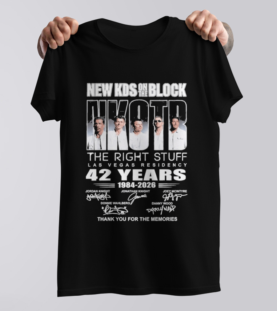 New Kids On The Block Nkotb Las Vegas Residency 42 Years 1984 2026 The Right Stuff Thank You For The Memories T-Shirt