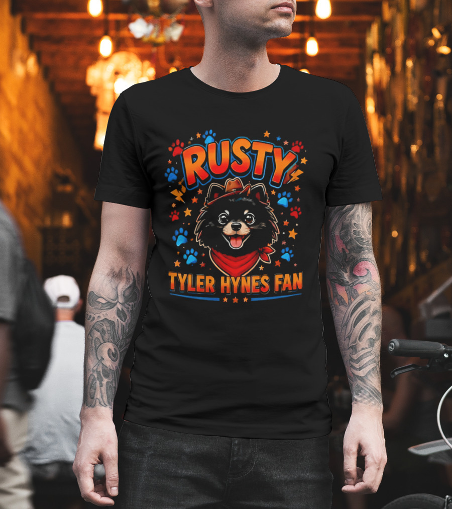 Rusty Tyler Hynes Fan Paw Stars Cowboy Hat Bandana T-Shirt