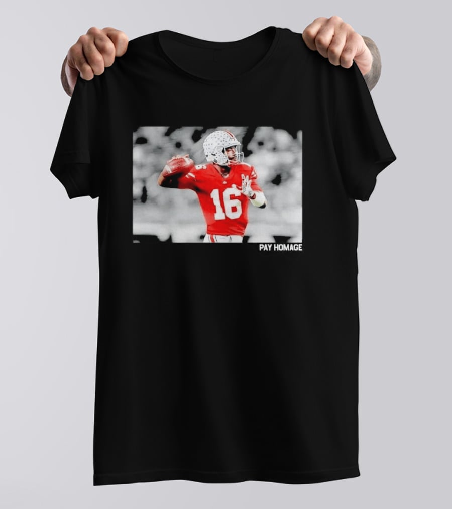 Ohio State Buckeyes Pay Homage Red Quarterback Football Jersey T-Shirt