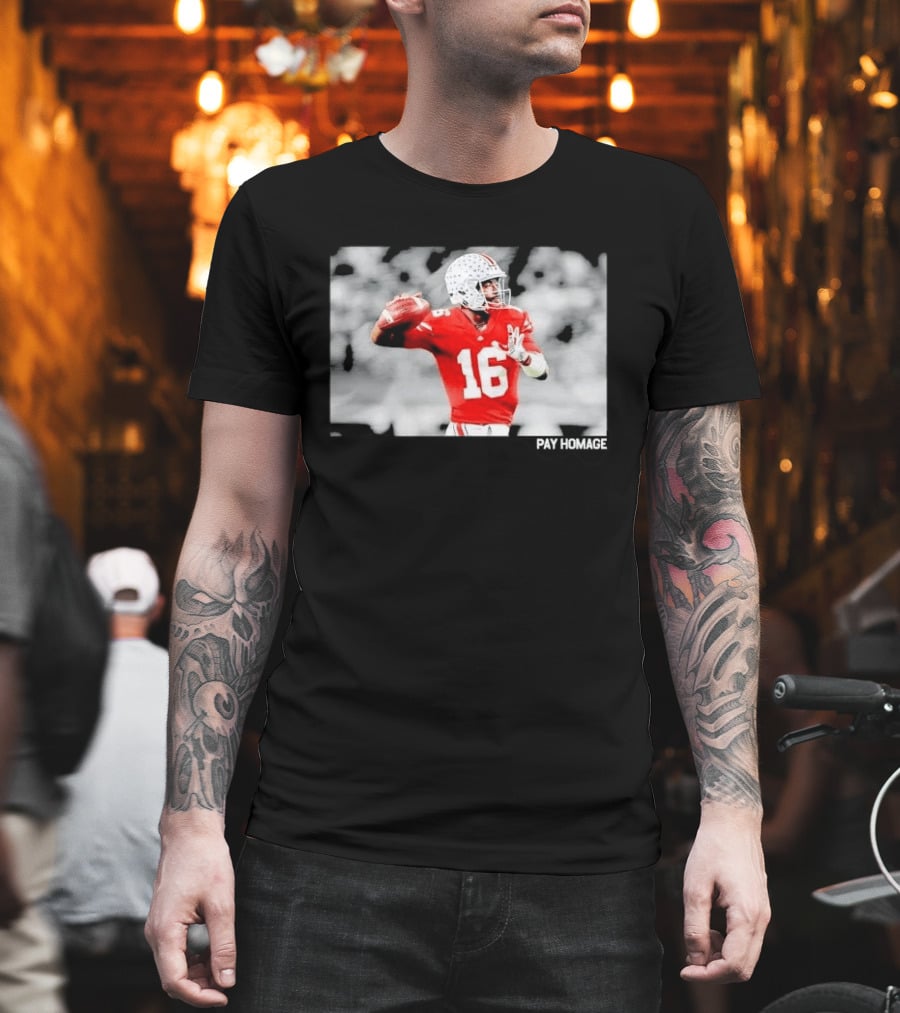 Ohio State Buckeyes Pay Homage Red Quarterback Football Jersey T-Shirt