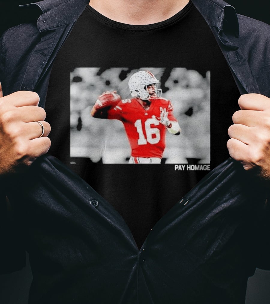 Ohio State Buckeyes Pay Homage Red Quarterback Football Jersey T-Shirt