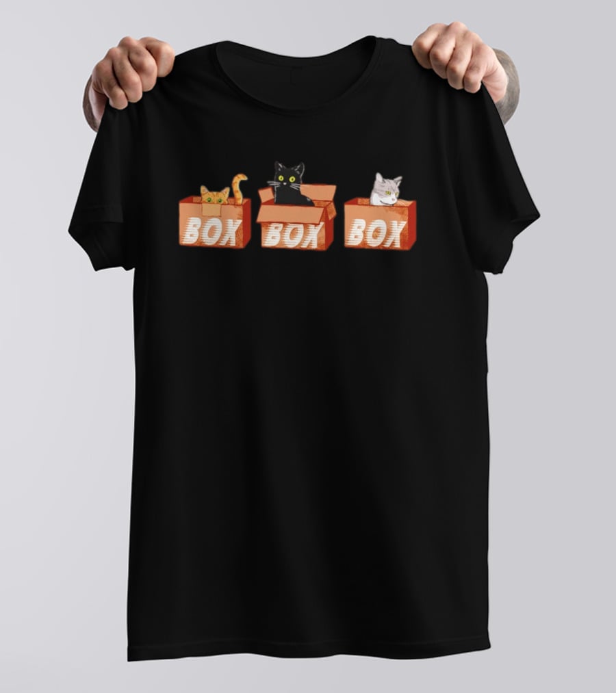 Orange Black Tabby Cats Box Trio T-Shirt