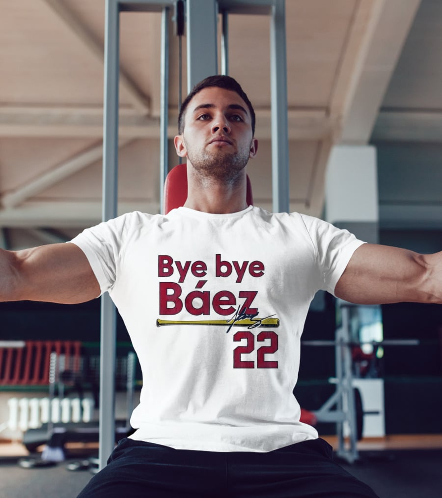 Bye Bye Báez 22 Yellow Gold Baseball Bat Player T-Shirt